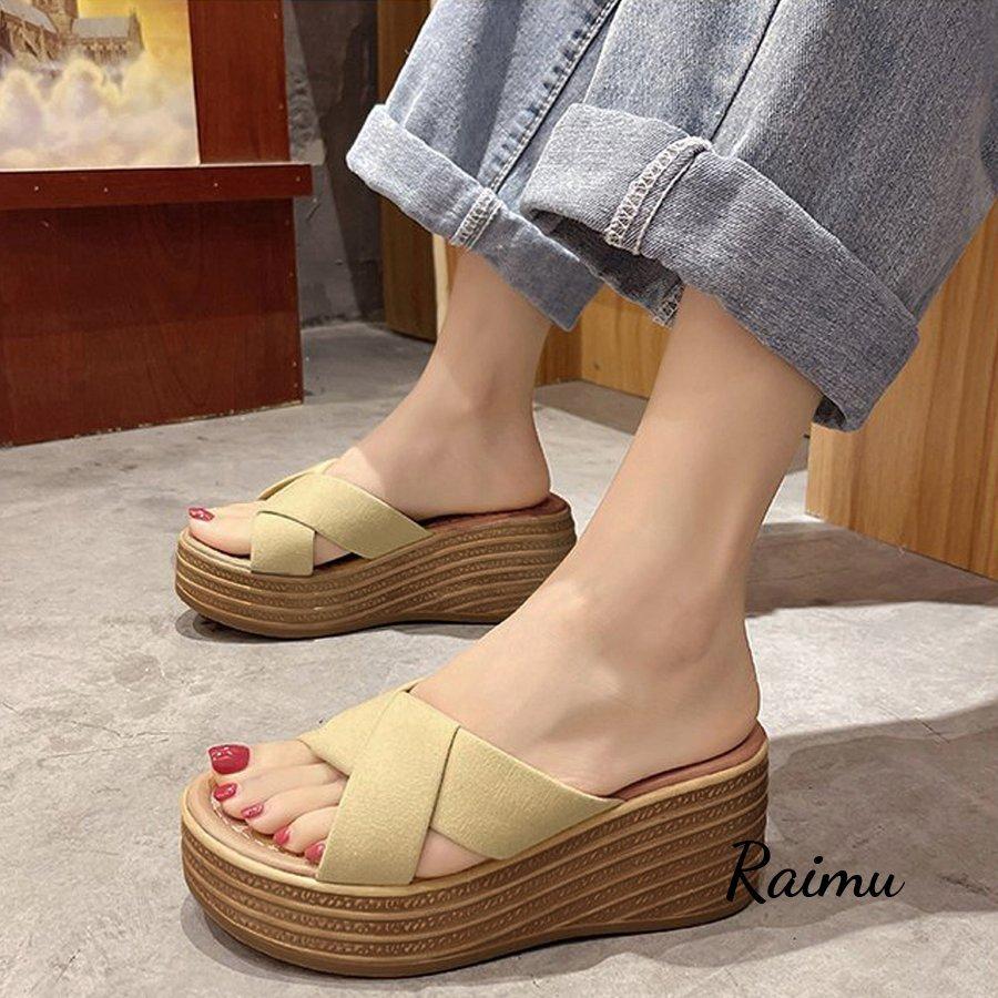 厚底夏サンダル ウエッジソール 韓国風 :raimu0630-1010:来夢商事