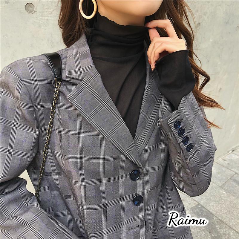 カットソー レディース 長袖 メロウハイネックトップス インナー トップス 春 夏40代 50代 raimu｜raimu｜11