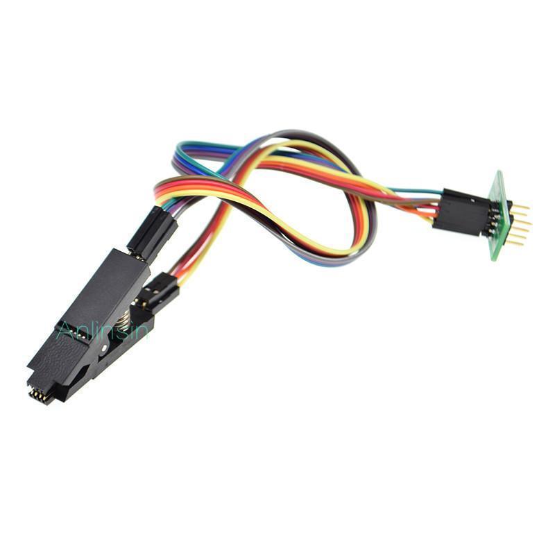 SOIC8 SOP8フラッシュチップicテストクリップソケットアダプタbios/24/25/93プログラマ24C W25Q SOP8にDIP8 ...