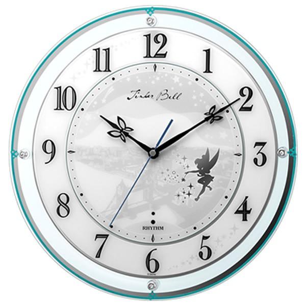 電波掛時計 正規品 電波掛時計 リズム時計 掛け時計 壁掛け時計 ディズニー 4my854mt05 レインボーショップ Rhythm Rhythm 掛時計854 ティンカー ベル クロック シチズン Citizen 4my854mt05
