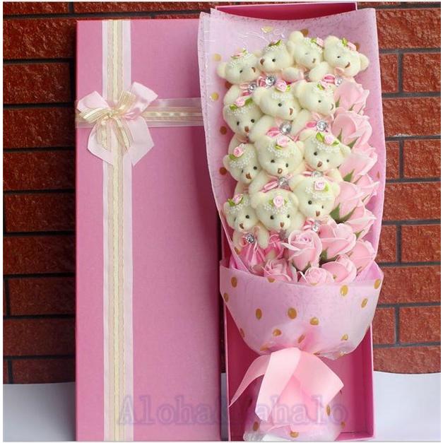 21年製 愛の花束 熊束プロポーズ くま束 ベア ブーケ バレンタインデー プレゼント ギフト 愛の告白 誕生日 結婚記念日 愛を伝える Alohamahalo