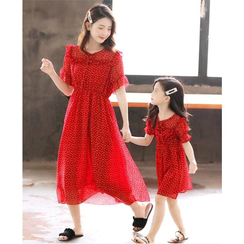 ワンピース 親子 レディース キッズ 女の子 洋服 水玉柄 マキシワンピース ロングワンピース ガールズ 子供服 半袖 フレアワンピース 夏 カジュアル ジュニア One Aloha Mahalo 通販 Yahoo ショッピング