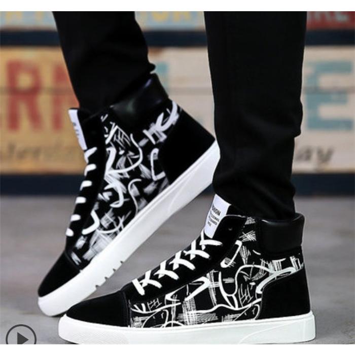 スニーカー メンズ ハイカットスニーカー メンズスニーカー カジュアルシューズ ランニングシューズ 軽量 フラットシューズ 通学 Alohamahalo ファッション