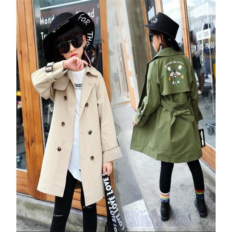 子供 ジャケット アウター スプリングコート トレンチコート キッズ 女の子 無地 ロングコート 春 秋冬 おしゃれ 通学 入学式 可愛い 韓国風 Alohamahalo Supersport Tn