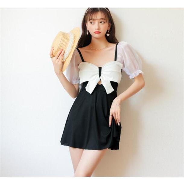 422円 海外限定 水着レディース ワンピース型 タンキニ 可愛い フリル 韓国風 体型カバー スイムウェア 温泉 ママ水着