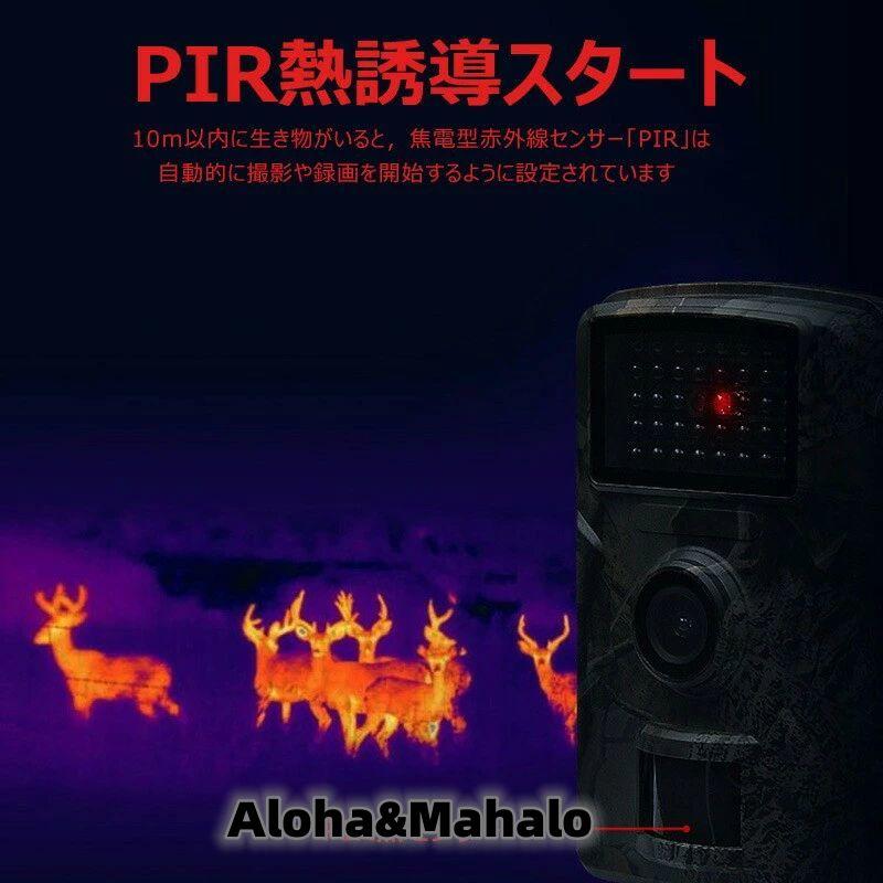 防犯カメラ トレイルカメラ 【楽天ランキング受賞】小型 屋外 防水 防塵 IP66対応 1080p対応 赤外線LED 監視カメラ 動体検知 人感センサー 夜間対応 高画質  日｜rainbow-beach88｜03