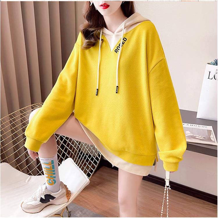 パーカー レディース 春 秋 可愛い トップス チェック 重ね着風 ファッション カジュアル 切替 ゆる 重ね 限定価格セール