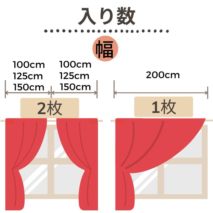 EO-遮光裏地付き杢調カーテン 幅100 幅125 幅150 幅200 cm×丈80〜250cm