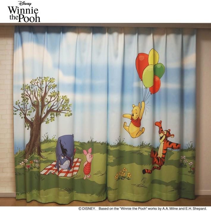 Disney（ディズニー） カーテン 空とぶプーさん柄 カーテン 2枚組