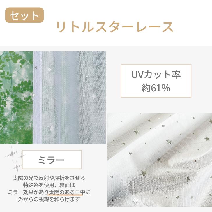 カーテン 4枚セット 遮光 星 星型 透かし カーテン＆ 箔 プリント