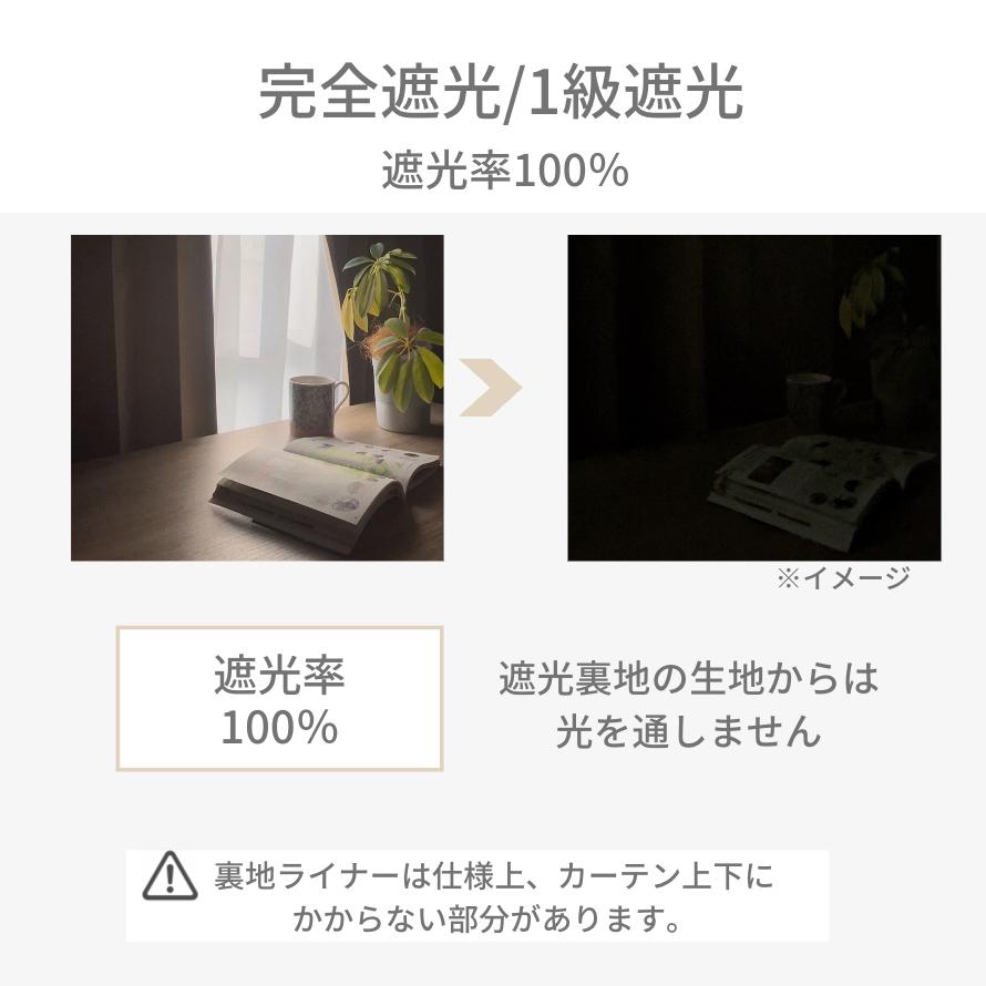 カーテン 遮光 1級遮光 裏地 取付簡単 1枚入 幅100cm×丈105 135 178