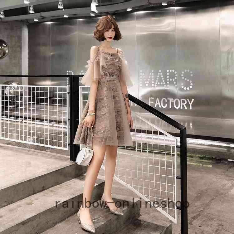 い出のひと時に とびきりのおしゃれを イブニングドレス シアーミディアム ミディドレス パーティ 2次会 披露宴 結婚式 キャミソール ドレス 可愛い 安い パーティードレス パーティドレス サイズ L Cre Guadalupe Gob Mx