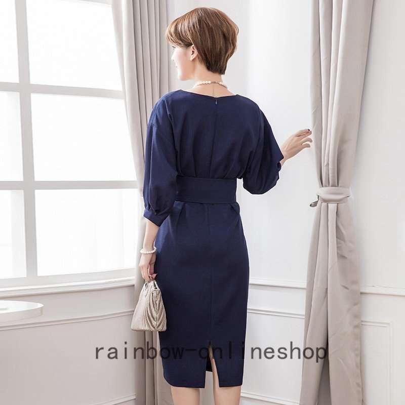 超安い パーティードレス 食事会 同窓会 演奏会 発表会 謝恩会 お呼ばれ 二次会 結婚式ワンピース パーティドレス カラー ネイビー Www Perfiminas Com Br