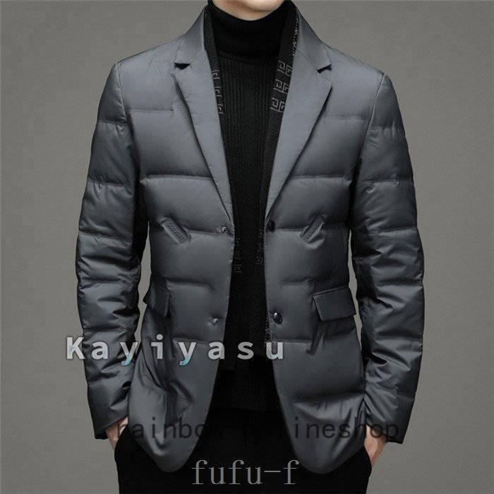 高品質の人気 テーラードジャケットダウン入りダウンコートメンズブレザーダウンジャケットダウン90 ビジネスコート冬服防寒着カジュアル服羽毛通勤お出かけ ダウンコート カラー グレー Lifeinlacruz Com