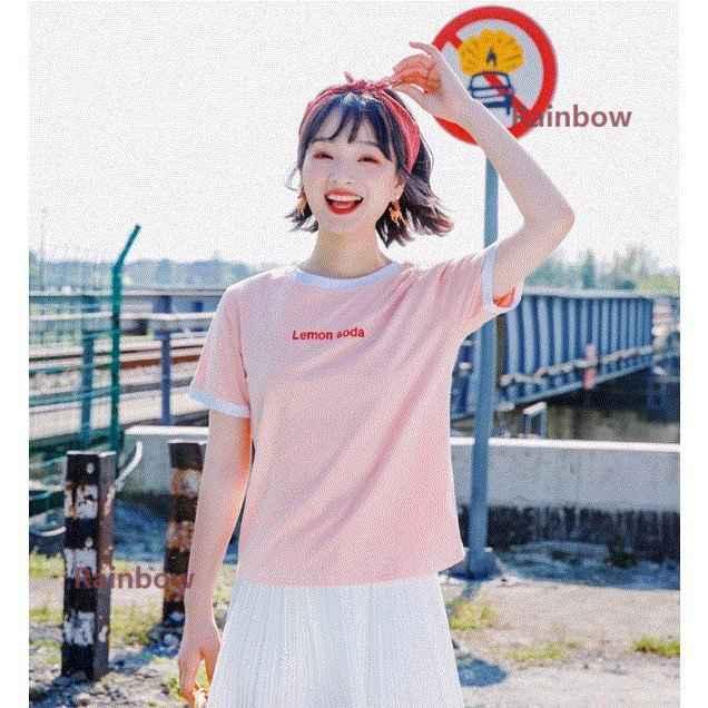 Tシャツ レディース 半袖 夏 トップス カットソー無地 シャツ シンプル ティーンズファッション 10代 代 中学生 高校生 ファッション 女子 Rainbow Onlineshop Seiubi Rainbow Onlineshop 通販 Yahoo ショッピング