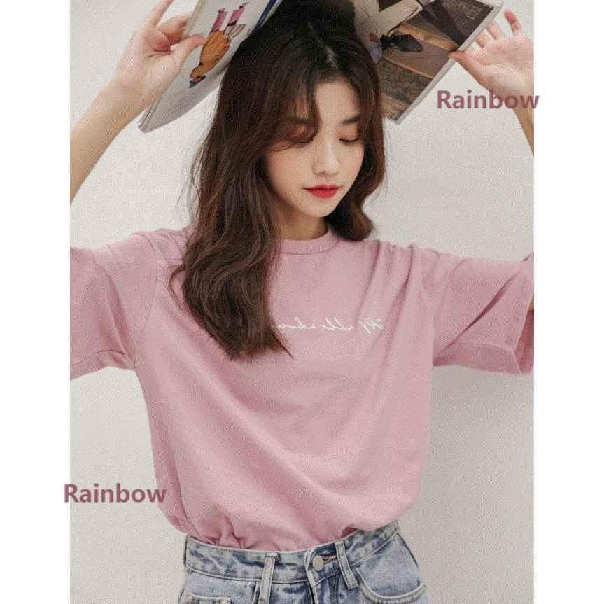 Tシャツ レディース 半袖 夏 トップス カットソー無地 シャツ シンプル ティーンズファッション 10代 代 中学生 高校生 ファッション 女子 Rainbow Onlineshop Seiubi Rainbow Onlineshop 通販 Yahoo ショッピング
