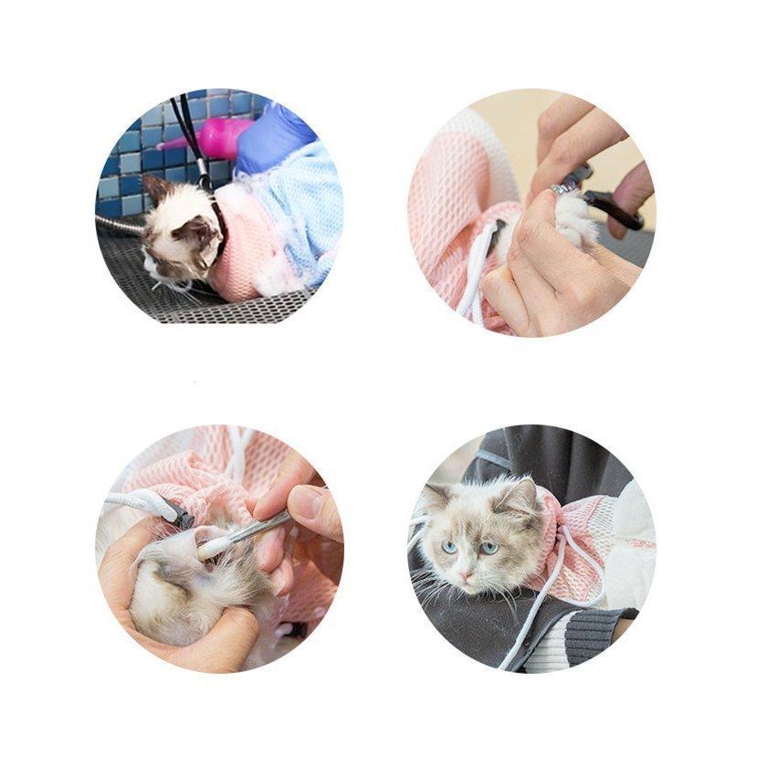 猫用 グルーミングバッグ 爪切り時 シャンプー 耳掃除 暴れる猫ちゃん対策 お風呂