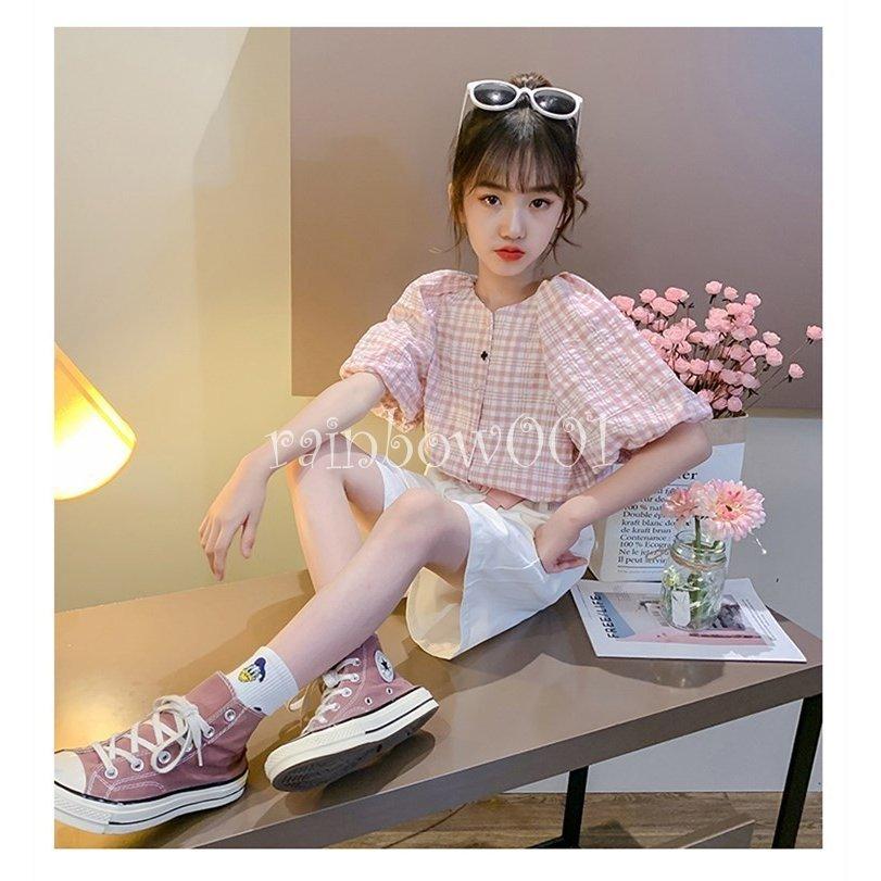 子供服 セットアップ キッズ 女の子 半袖 夏 2点セット 上下セット 薄手 可愛い 韓国子供服 通学着 通園着 倉