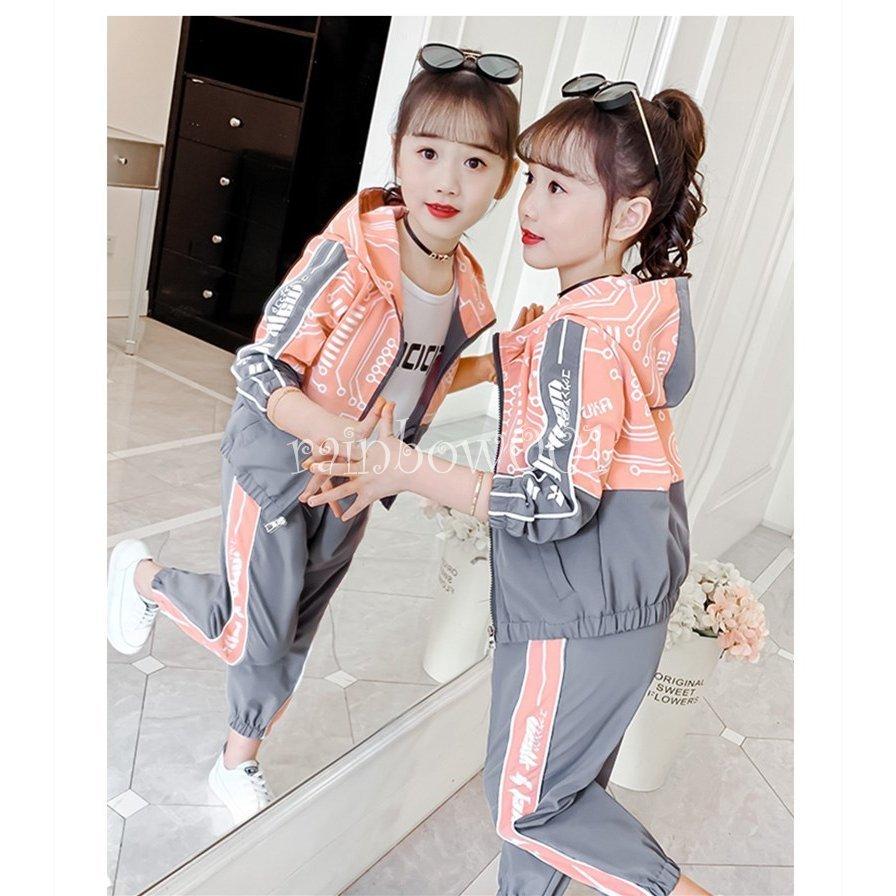 誕生日/お祝い 女の子 上下セット 120 トレーナー デニムパンツ 韓国子供服