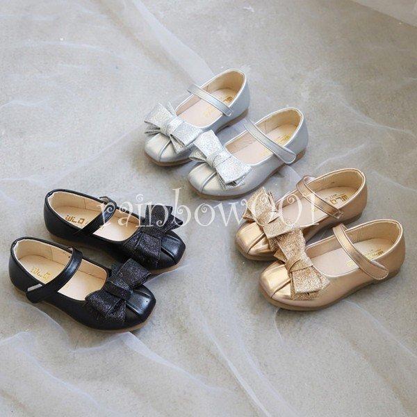 フォーマル靴 女の子 キッズ フォーマルシューズ 靴 13 5 22cm 発表会 結婚式 卒園式 卒業式 入学式 シューズ 七五三 子供靴 姫様 ブラック シルバー 低廉