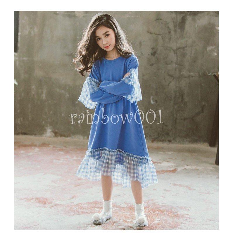 韓国子供服 春秋 カジュアルワンピース カワイイ キッズ ワンピース 七五三 入園式 女の子 子供服 森ガール 結婚式 長袖 Web限定 長袖