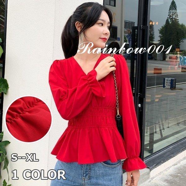 絶対一番安い ブラウスシャツレディースブラウス夏秋 Si おしゃれシャツブラウスオフィス赤ブラウス着痩せ薄手シフォンブラウス長袖シャツブラウス フォーマル 通勤４０代 Xl Bestdream Store