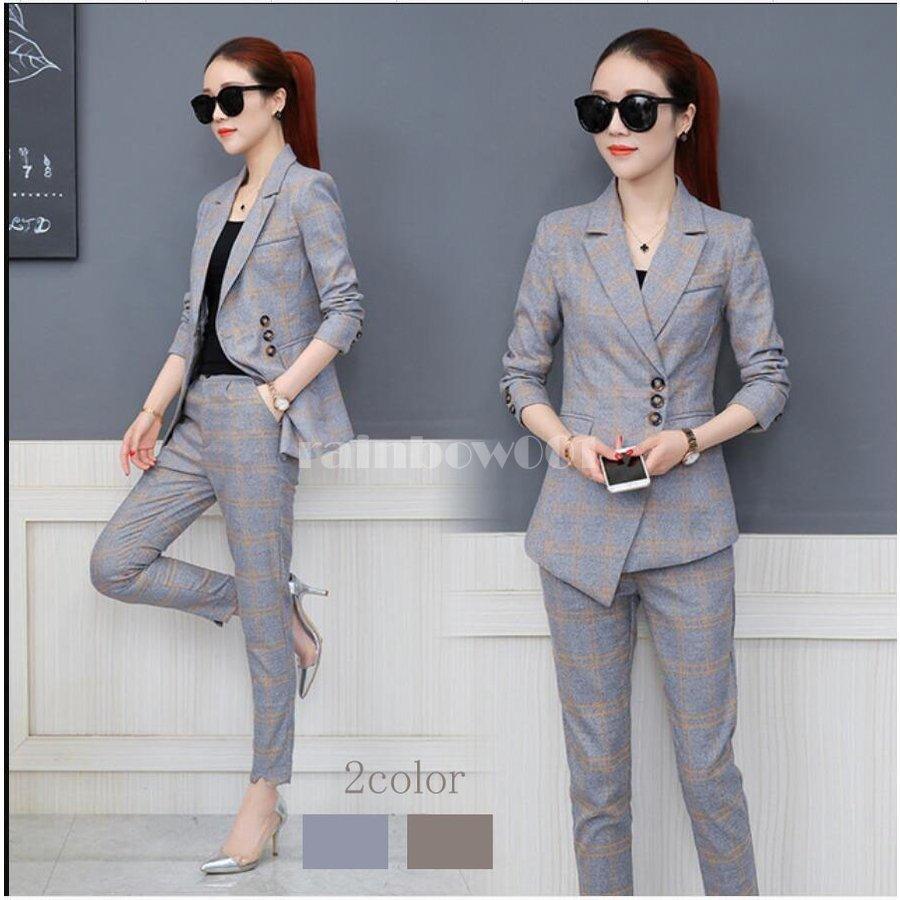 値上がり チェック柄 パンツスーツ セットアップスーツ レディース2点セット 入園式 入学式 卒園式 卒業式 就職活動 ビジネススーツ セレモニースーツ Ol オフィス 通勤 ショッピング人気 Cvoicetv Com