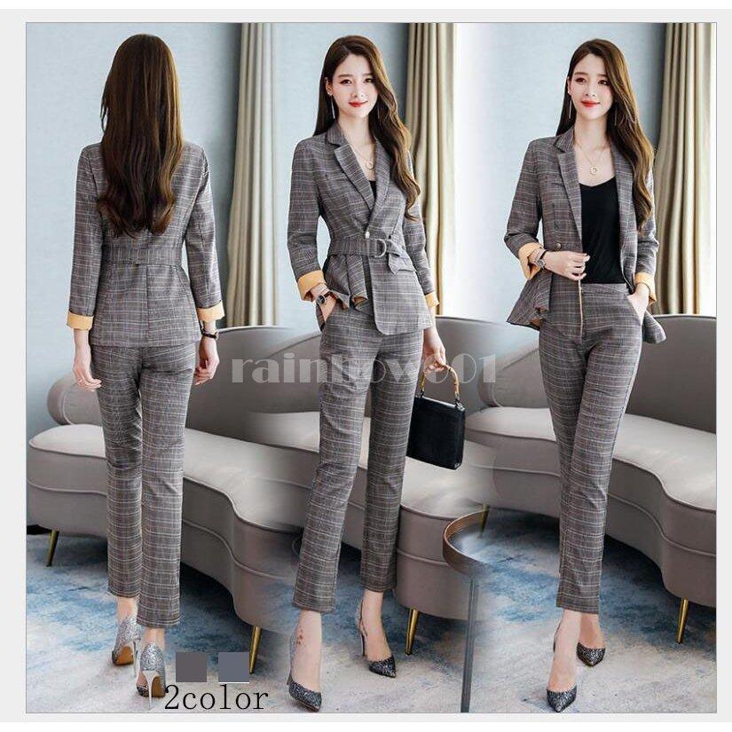プッシュされた製品 チェック柄 レディースパンツスーツ 2点セット セットアップスーツ 入園式 入学式 卒園式 卒業式 就職活動 ビジネススーツ セレモニースーツ Ol オフィス 通勤 お得用 Www Superavila Com