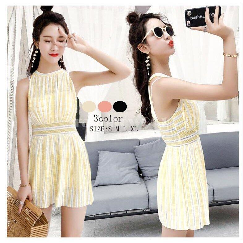 ワンピース水着 レディース 体型カバー オールインワン ストライプ柄 可愛い 代 30代 40代 水着 ワンピース ぽっちゃり おしゃれ 新作 海水浴 温泉 ビーチ 公式ショップ