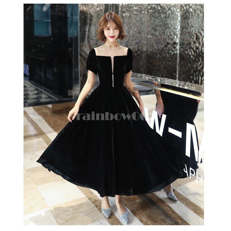 パーティードレス ウエディングドレス Aラインワンピース ミモレ丈ドレス 大きいサイズ 結婚式ワンピース ピアノ