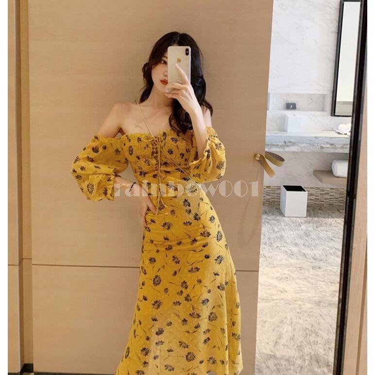 オフショルダー 花柄ワンピース 膝丈ワンピース 人気定番 マーメイドドレス オフィス 結婚式 パーディードレス 代 30代 40代 韓国風 おしゃれ 通勤 Ol 超特価激安