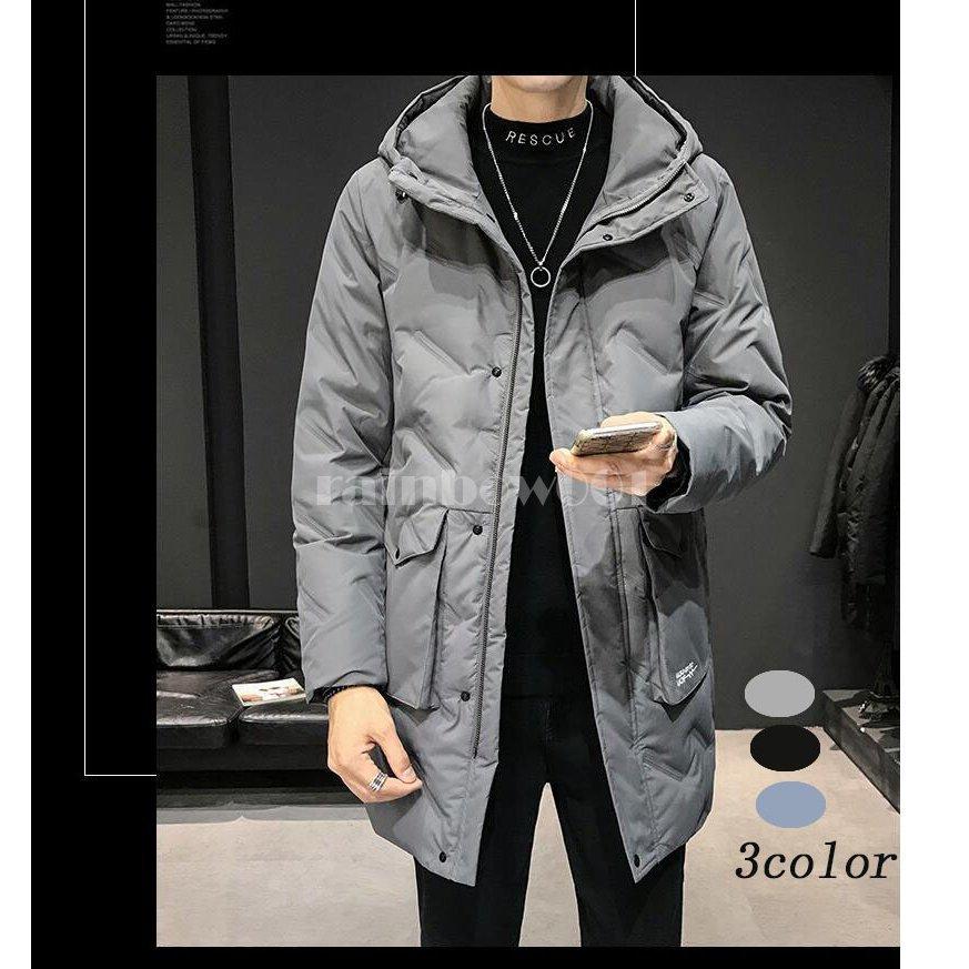 ダウンコートメンズ ダウンジャケット フード付き 高品質 大きいサイズ ロング丈 厚手 秋冬アウター 暖かい メンズファッション 防風 高品質 防寒着 大きいサイズ おしゃれ 厚手 0302s 14 Rainbow一号店