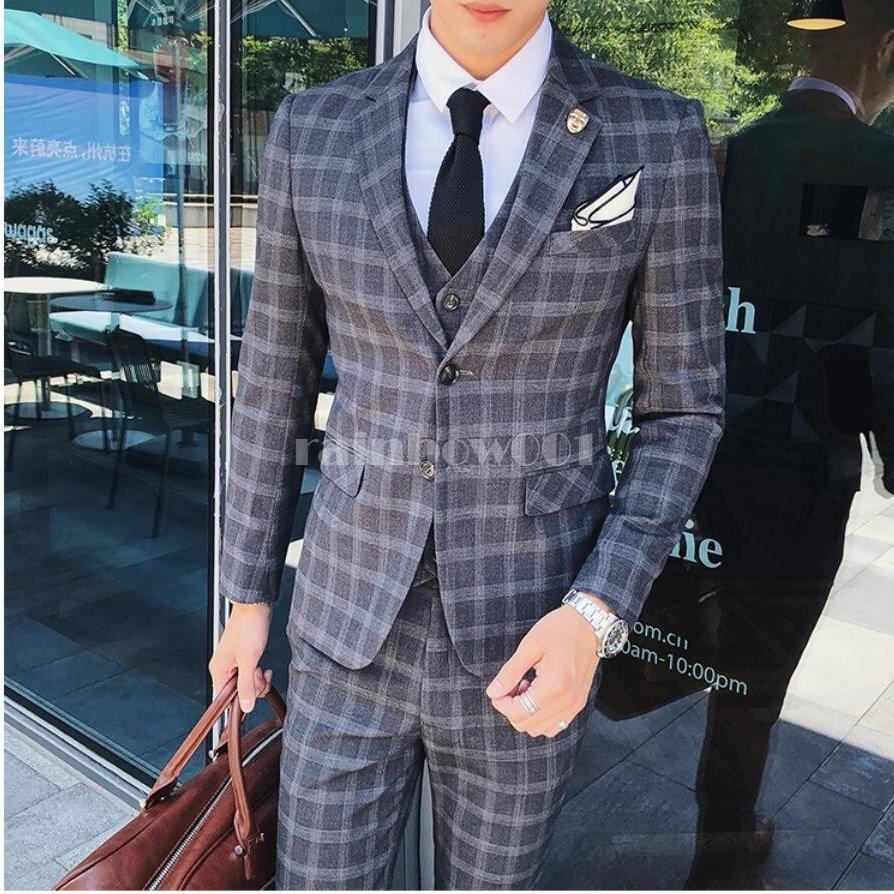 オープニング大放出セール チェック柄 メンズスーツ 3点セットスーツ 2つボタンスーツ 3ピーススーツ ビジネススーツ フォーマル 結婚式 成人式 卒業式 就職活 披露宴 紳士服 冠婚葬祭 在庫限り Mail Alrayan University Edu Ye