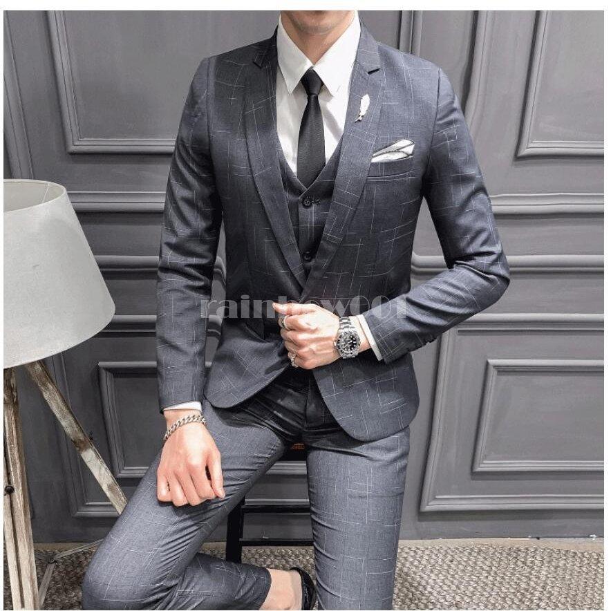 50 Off メンズスーツ チェック柄 3点セットスーツ 1つボタンスーツ 3ピーススーツ ビジネススーツ 結婚式 成人式 卒業式 就職活 披露宴 紳士服 冠婚葬祭 二次会 高品質 魅力的な Www Nc Iec Com