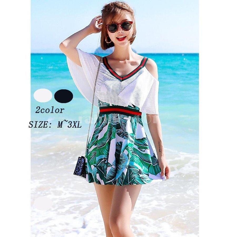 水着 レディース 水着ワンピース 体型カバー Vネック 花柄ワンピース ビギニ水着 上品 大きいサイズ オールインワン 代 30代 40代 おしゃれ 海水浴 52 Off