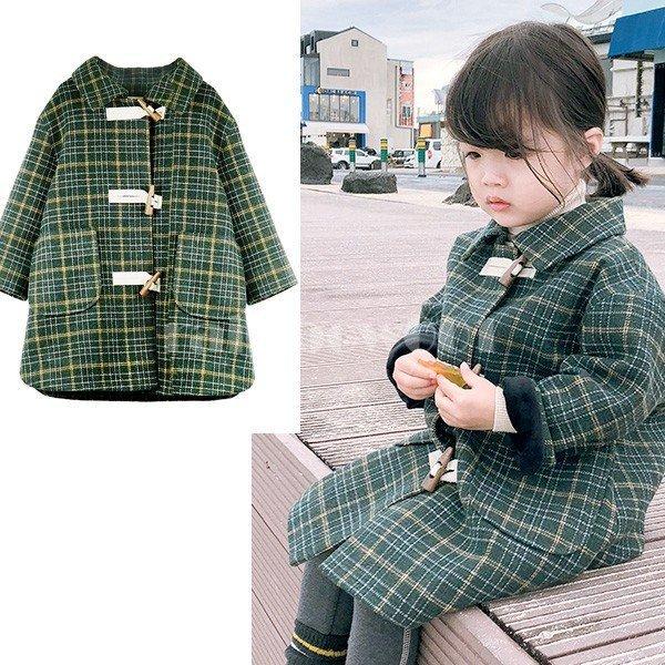 最新 子供コート ダッフルコート 女の子 アウター 韓国風 秋冬 ロングダッフルコート チェッ柄 子供服ダッフルコート パーカー コートレ 裏起毛 Simbcity Net