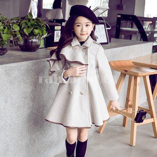 韓国子供服 女の子 ダッフルコート ロング 長袖コート 子供服 キッズ 女児 ジャケット 冬服 アウター 子供コート 学生 キッズ服 女の子服 ダッフルコート 以上節約