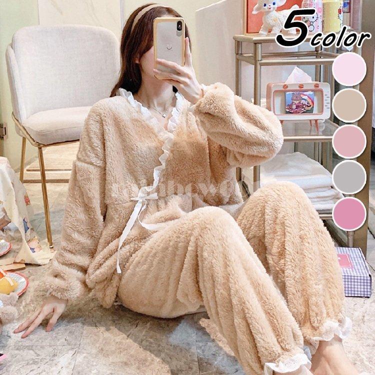 最大86 オフ マタニティーパジャマ モコモコルームウェア レディース 冬 長袖パジャマ 前開き 産後 授乳服 暖かいフランネル 可愛い 厚手パジャマ 母 Materialworldblog Com