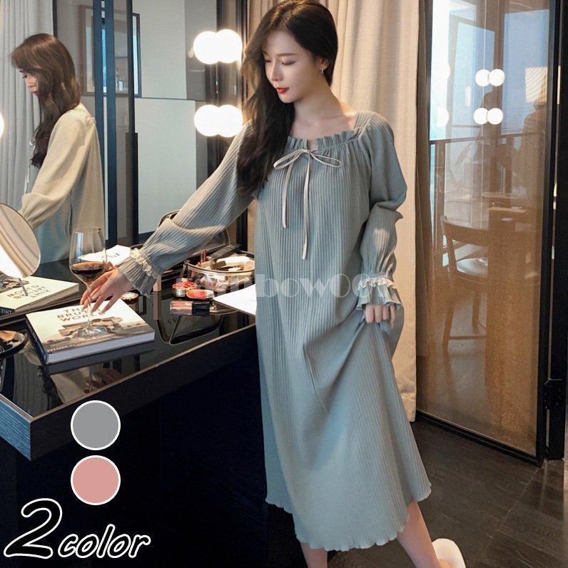 安い割引 ネグリジェ オシャレ 大人可愛い 部屋着 ロング丈ナイトロープ ゆったりネグリジェ ボートネックルームウェア 長袖ワンピース 春夏秋 レディース パジャマ ネグリジェ 色 ピンク Www Theopengate Org Il