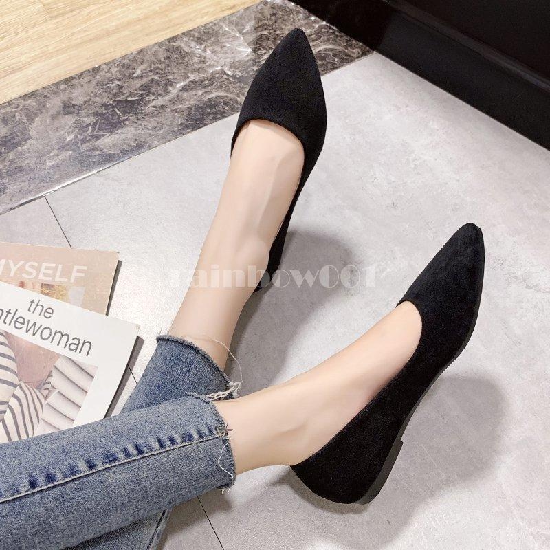 パンプス 痛くない ローヒール 黒 歩きやすい ポインテッドトゥ 1cmヒール 大きい レディース フラットシューズ ぺたんこ靴 バレエシューズ22 5cm 25cm s Lady Rainbow一号店 通販 Yahoo ショッピング