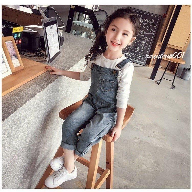 サロペット キッズ 子供服 女の子 サロペット パンツ デニム オーバーオール 春 秋 ガールズ オールインワン ジュニア 160cm 韓国