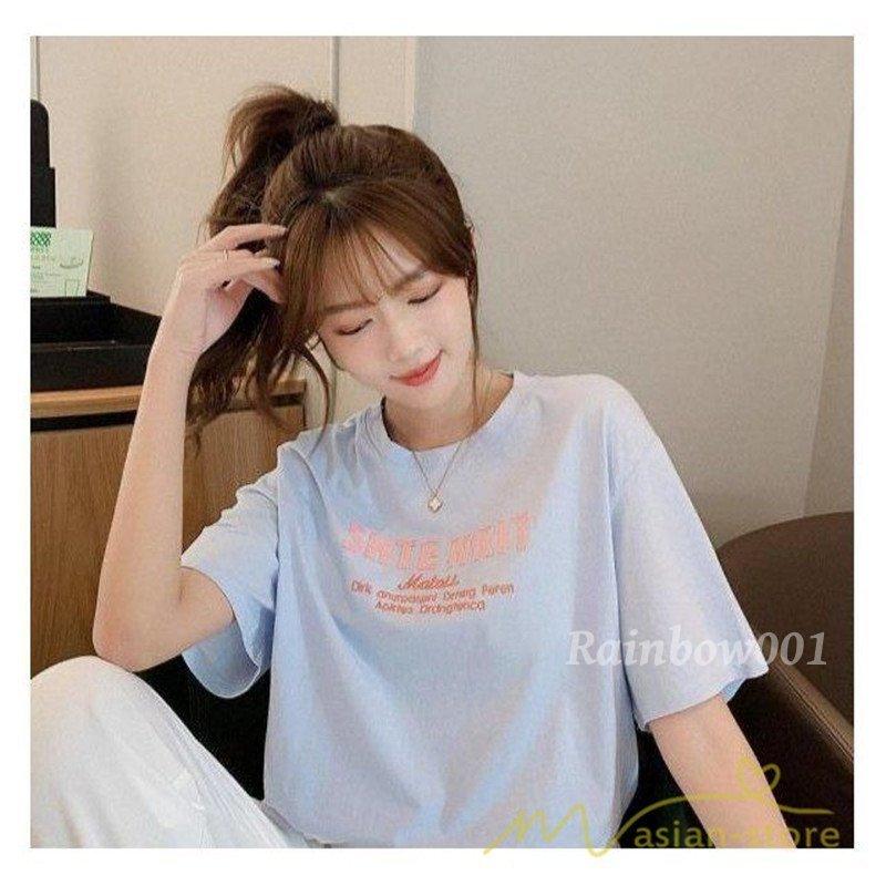 Tシャツ Tシャツ レディース トップス 半袖 ハーフスリーブ カットソー クルーネック 丸首 プリントtシャツ カジュアル ゆったり かわいい 夏服 おしゃれ 17年最新海外