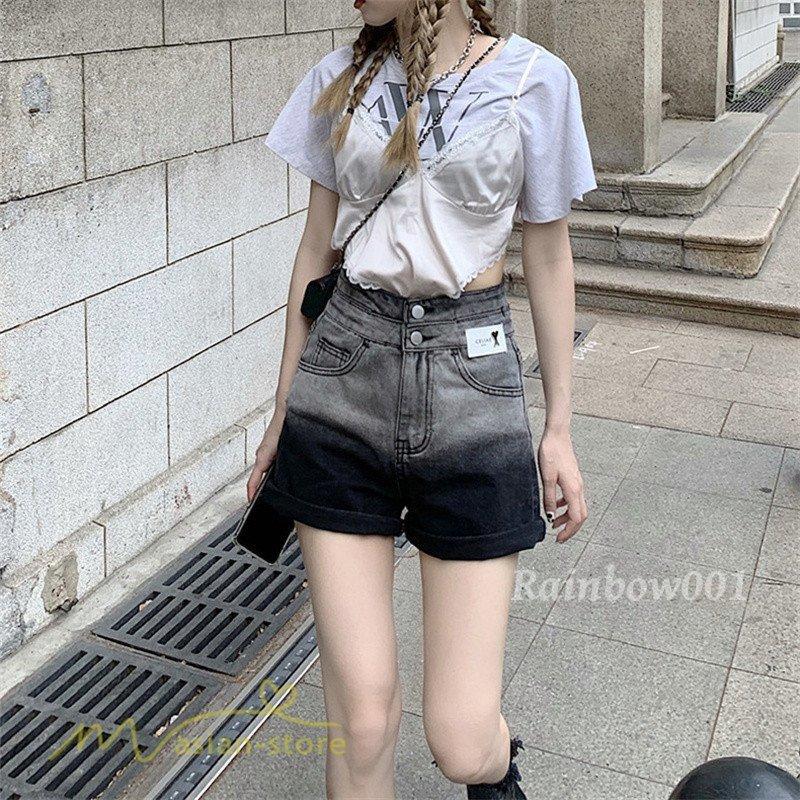 ジーンズ ショート丈 ホットパンツ レディース 着痩せ 夏コーデ 新作 おしゃれ 日常感 カジュアル Aラインパンツ ハイウエスト ポケット 女性着 お出かけ 上品 最安値