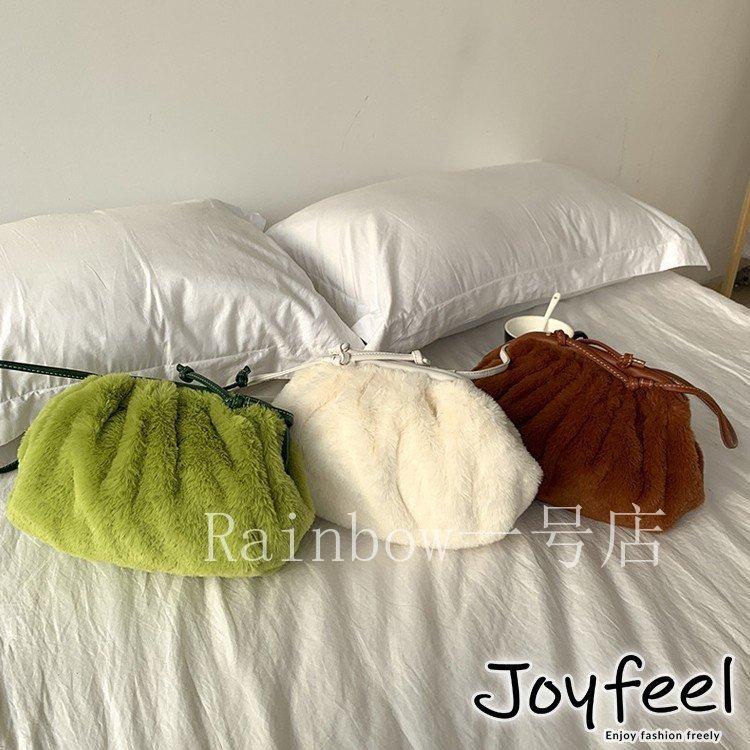 ファー バッグ レディース 秋冬 斜め掛け ショルダーバッグ ポシェット クラッチバッグ 白 ブラウン 韓国 新生活