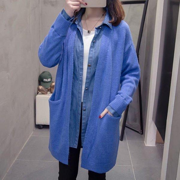 フェイクレイヤードカーディガン 重ね着風 ニットカーディガン レディース カーデ ロングカーディガン ポケット付き ゆったり デニム シャツ レイヤー Sxh Caaa0372 Rainbow一号店 通販 Yahoo ショッピング