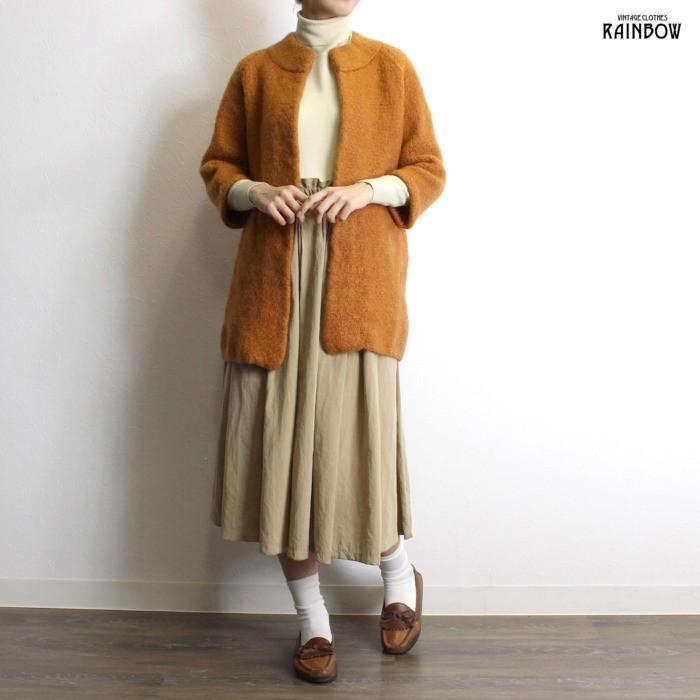 予約中 レトロ レディース アウター 七分袖 コート ウール 無地 マスタード ダーク 黄 アメリカ古着 ヴィンテージ Ttu 通販 古着屋rainbow コート アウター Affaires Sociales Gouv Cg