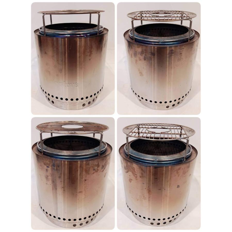 Solo Stove(ソロストーブ) レンジャーキット2.0、他メーカー 円形焚火台用ゴトク シノビリングR付き　※灰受け、収納ケース欠品、SINOBI RING R専用トングハンドル欠品 Solo Stove(ソロストーブ) レンジャーキット2.0、シノビリングR