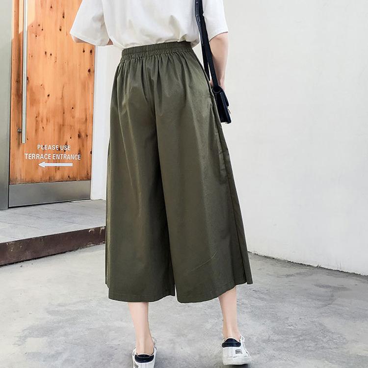 ワイドパンツ レディース ガウチョパンツ 夏 秋 ウエストゴム