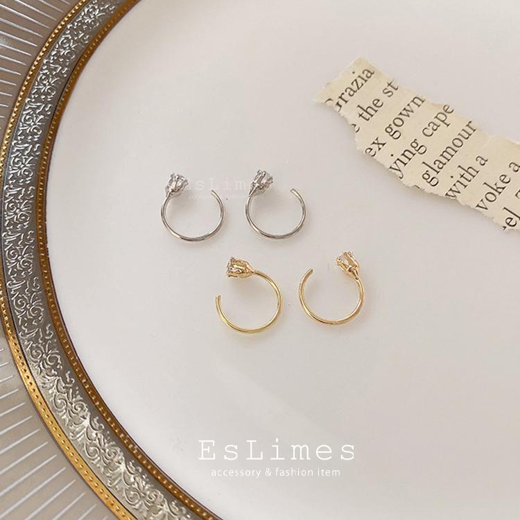 ピアス レディース 一粒 3mm フック かわいい 両耳セット シンプル 