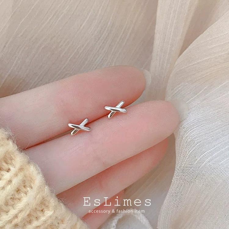 ピアス レディース メンズ X型 クロス 小さめ スタッドピアス 重ね付け